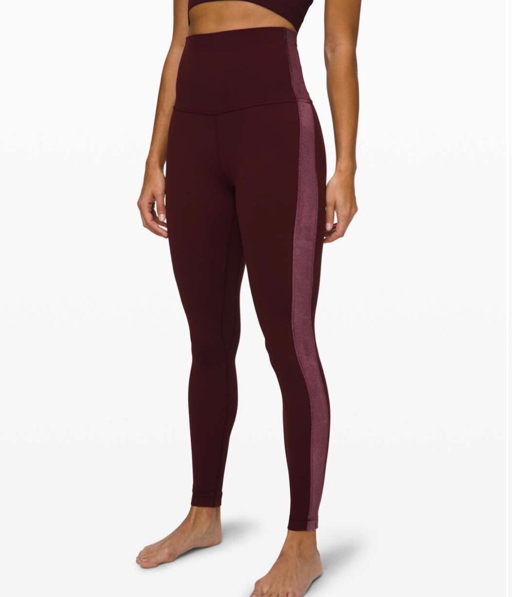 Lululemon Align Super High-Rise Pant 28" Velvet Skull & Crossbones Garnet Size 8